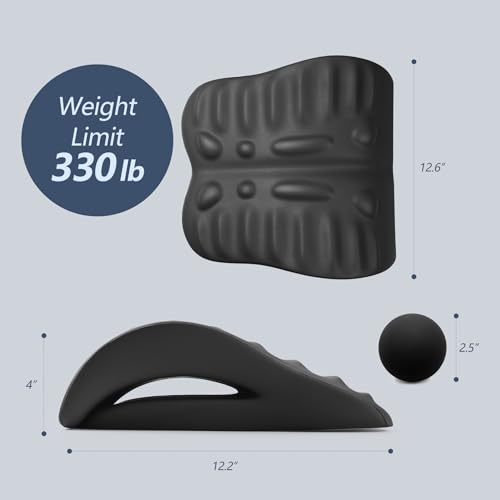RESTCLOUD Back Stretcher for Back Pain Relief, Back Stretching Cushion, Chronic Lumbar Support Pillow Helps with Spinal Stenosis, Herniated Disc and Sciatica Nerve Pain Relief Lumbar Stretcher - color: Dblack
