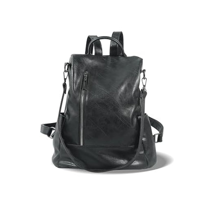 Small Women Backpack Purse PU Leather Anti-theft Casual Shoulder Bag Fashion Ladies Satchel Bags - color: Black, size: Small
