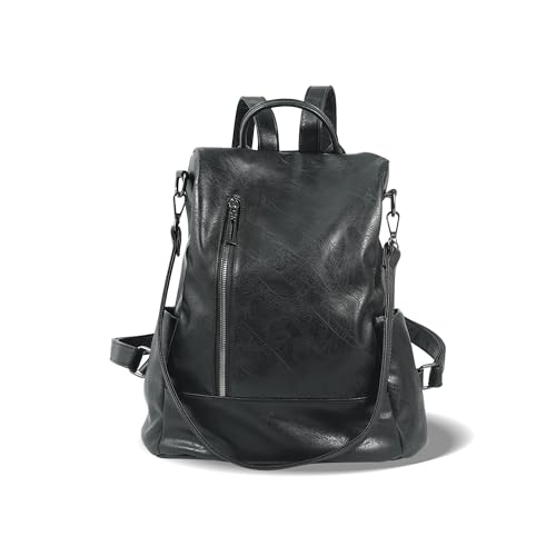 Small Women Backpack Purse PU Leather Anti-theft Casual Shoulder Bag Fashion Ladies Satchel Bags - color: Black, size: Small