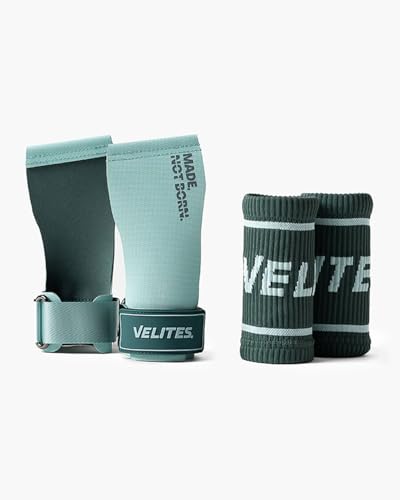 Velites - All Terrain Grips - Official Crossfit® Games Gymnastics Grips - No-Chalk Required - for All Bars & Surfaces - Includes Wristbands & Bag - color: Mint, size: Large