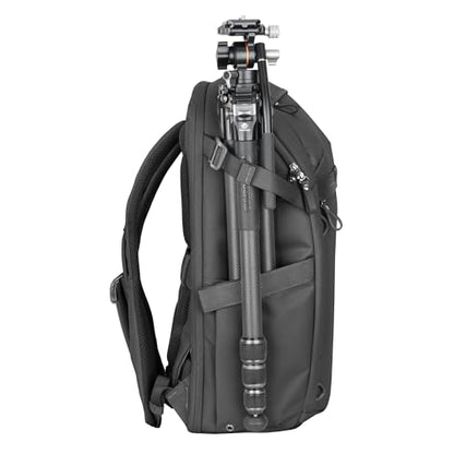 VANGUARD VEO Metro B25L Camera & Everyday Backpack (Black) – Fits 70–200mm Attached, 16" Laptop Storage, Convertible Daypack Design, Carry-On Ready - color: Black, size: 25L