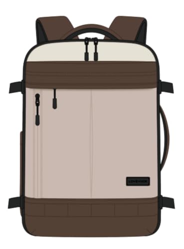 LOVEVOOK 40L Travel Backpack for Women Men, Airline Approved Carry On Luggage with 3 Cubes Accessories, TSA Personal Item Travel Cruise Essentials, Waterproof Weekender Overnight Bags fits 17" Laptop - color: Off-white Nude Brown, size: 40L 4-Piece Set