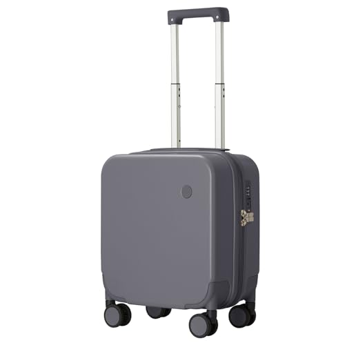 mixi 14 Inch Underseat Luggage Carry on Suitcase Free Boarding Personal Item Suitcases with Spinner Wheels Hardshell Lightweight PC for Short Travel, Rock Gray - color: Rock Gray, size: 14in Underseat