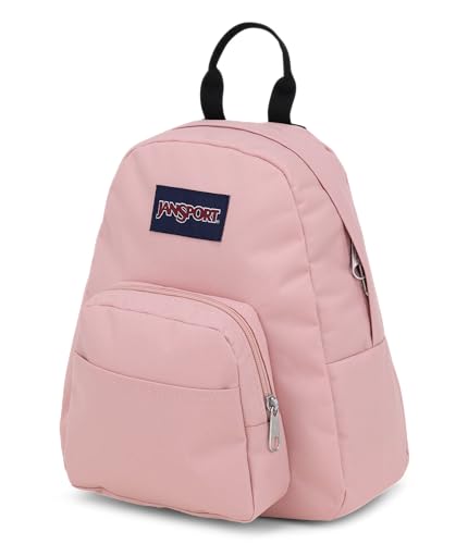 JanSport Half Pint Mini Backpack, 10.2 L - Durable Mini Bag Purse with Adjustable Shoulder Straps, Single Main Compartment, Zippered Stash Pocket, Misty Rose - color: Misty Rose