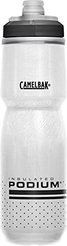 CamelBak Podium Chill Insulated Bike Squeeze Water Bottle, Cold Retention for Cycling, 24oz, White/Black - color: White/Black