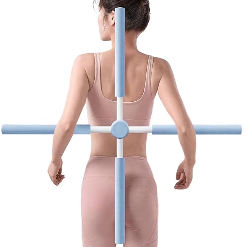 Yoga Postures Stick – Yoga Exercise Stick, Stretch Mobility Pole, Adjustable Pilates Training Bar, Portable Rehabilitation Fitness Tool | Lightweight Stretching Aid for Office Gym Travel Home - color: Blue