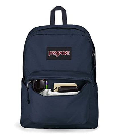 JanSport SuperBreak Plus Backpack with Padded 15-inch Laptop Sleeve and Integrated Bottle Pocket - Spacious and Durable Daypack for Work and Travel - Navy - color: Navy