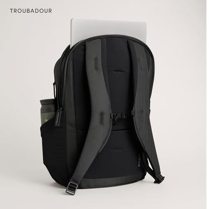 Troubadour Neo Backpack - 22L Lightweight Laptop Backpack - Ergonomic & Water Resistant - Versatile Style for Work and Travel - Charcoal Black - color: Charcoal Black