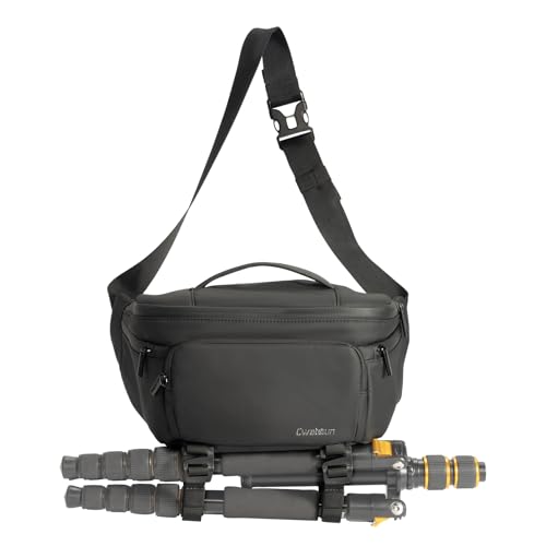 Cwatcun Waterresist Camera Waist Pack，Compact Crossbody Sling Bag for DSLR/SLR/Mirrorless Cameras - size: Large