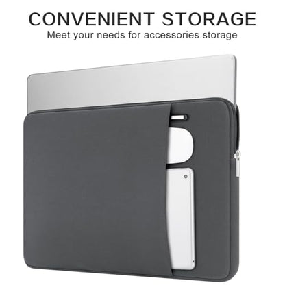 RAINYEAR 13 Inch Laptop Sleeve Compatible with 13.3" MacBook Air/Pro M1 M2 M3 M4 M5 A3449 A3240 A3113 A2681 A2338 Case Cover Bag with Front Pocket Accessories Pouch (Gray) - color: Gray, size: 13"