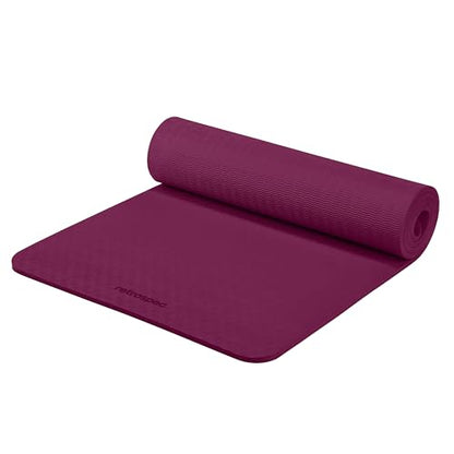 Retrospec Zuma Yoga Mat | 1/2 Inch Thick Non Slip Workout Mat | TPE Exercise Mat for Yoga, Pilates & Stretching | 72x24in - color: Boysenberry