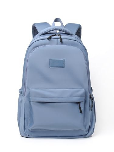 Water-Resistant Casual Backpack – Lightweight Travel Daypack with Laptop Compartment & Multi-Pocket Design (Blue) - color: Blue