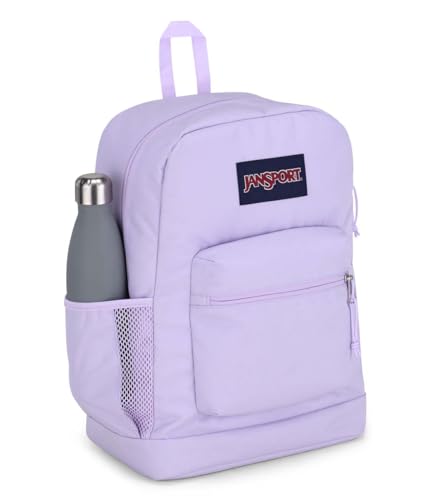 JanSport Cross Town Plus Backpack - Large Main Compartment, Side Water Bottle Pocket, 15-Inch Padded Laptop Sleeve - Pastel Lilac - color: Pastel Lilac