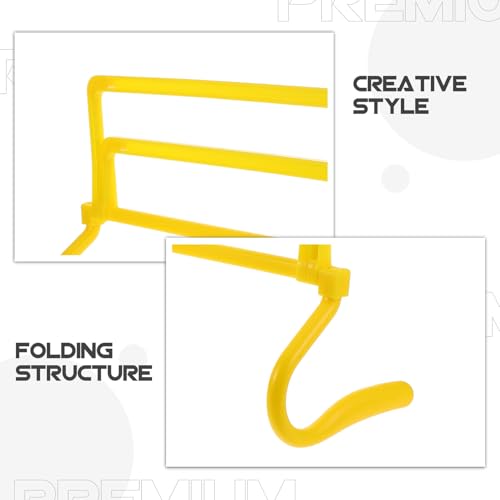 Happyyami Adjustable Height Soccer Agility Training Hurdles, Foldable Yellow Durable Speed Hurdles with Detachable Frame for Football and Athlete Footwork Drills