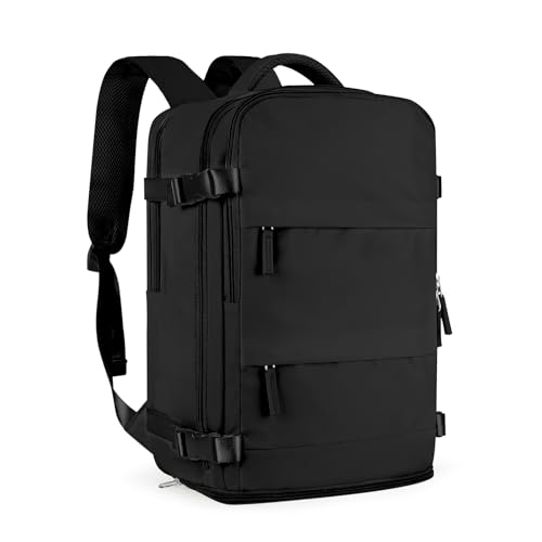 coofay Large Black Travel Backpack For Women Men Airline Approved Carry On Backpack Flight Approved Waterproof Sports Luggage Backpacks Casual Daypack Small Hiking Backpacks - color: A-black, size: Large