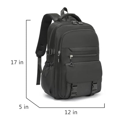 Kids High Middle School Backpack for Girls 5-12 Kawaii Travel Aesthetic Bookbag,Black - color: Black