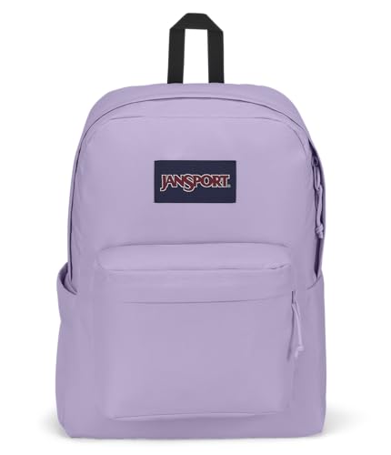JanSport SuperBreak Plus Backpack with Padded 15-inch Laptop Sleeve and Integrated Bottle Pocket - Spacious and Durable Daypack for Work and Travel - Pastel Lilac - color: Pastel Lilac