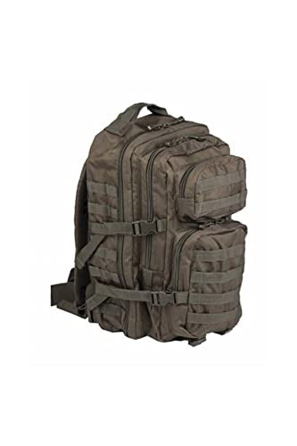Mil-Tec Unisex Assault Pack - Rugged Durable Lightweight Ergonomic Versatile Tactical Outdoor Camping Hiking Backpack with Adjustable Padded Shoulder Straps & MOLLE Loops, Olive Drab, 20L - color: Olive Drab, style: 20l