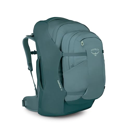 Osprey Fairview 70L Women's Travel Backpack - Large Adjustable Travel Bag with Detachable Daypack, Cascade Blue-Torrent Blue - color: Cascade Blue Torrent Blue, style: 70l