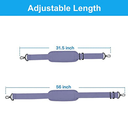 MOSISO 56 inch Shoulder Strap, Adjustable Thick Soft Universal Replacement Non-Slip Fit Padded with Metal Swivel Hooks for Laptop Shoulder Bag/Laptop Messenger Bag/Crossbody Bag, Lavender Gray - color: Lavender Gray
