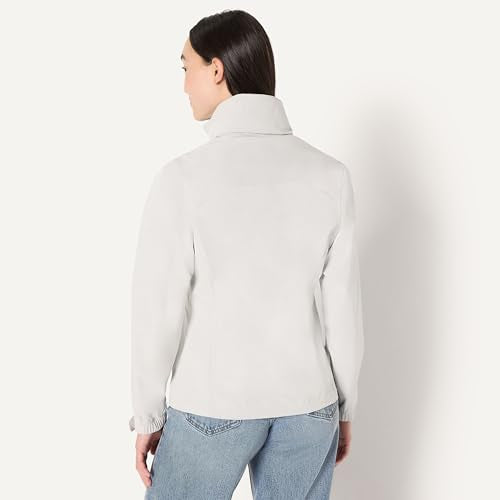 Amazon Essentials Women's Regular-Fit Lightweight Waterproof Long Hooded Rain Jacket - color: Eggshell White, size: XX-Large
