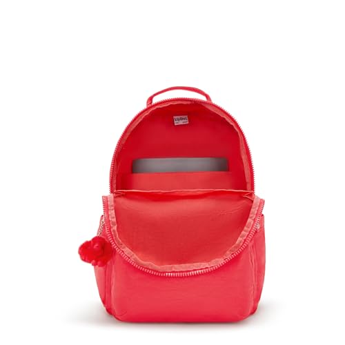 Kipling Women's Seoul 15" Laptop Backpack, Durable, Roomy with Padded Shoulder Straps, Built-In Protective Sleeve - color: Escape Red, size: 12.75''L x 17.25''H x 8''D