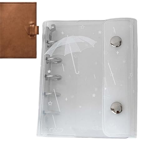 Binder Cute - 6-Hole M5 Clear Cute Portable Cover | Office Planner Supplies | for School Home Study Work Business Travel Daily Weekly Monthly Filing Desk Backpack Purse Tote