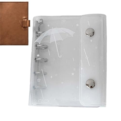Binder Cute - 6-Hole M5 Clear Cute Portable Cover | Office Planner Supplies | for School Home Study Work Business Travel Daily Weekly Monthly Filing Desk Backpack Purse Tote