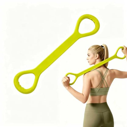 Figure 8 Resistance Bands with Handles, Resistance Bands for Arms, Back & Shoulder Training, Exercise Equipment for Yoga, Pilates & Stretching, Portable Home Gym Equipment - color: Yellow