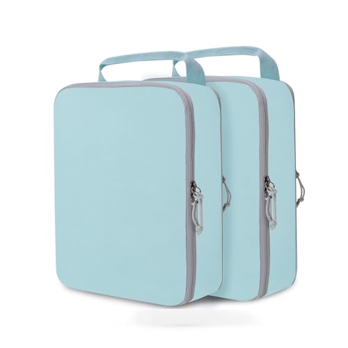 Large Compression Packing Cubes for Travel, 2 Set Compression Bags Travel Cubes for Packing Suitcase Luggage Organizer, Blue - color: Blue, size: Large