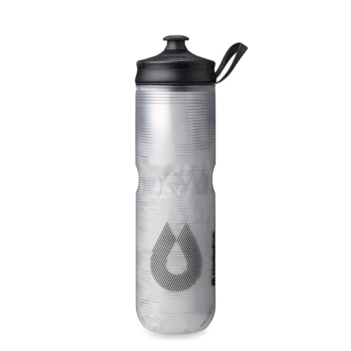 HydraPak | Polar Bottle - Polar Sport Insulated Water Bottle - BPA-Free, Sport & Bike Squeeze Bottle with Handle (Pulse White, 700ml / 24oz) - color: Pulse White, style: 24oz/700ml