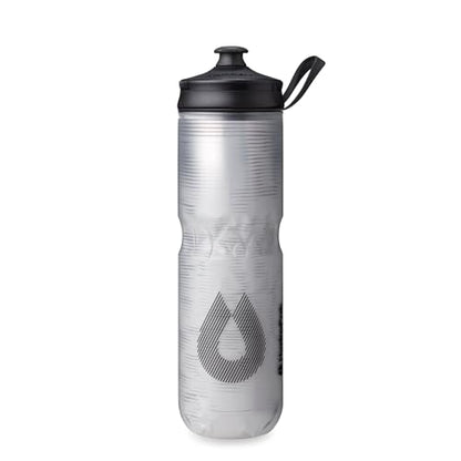 HydraPak | Polar Bottle - Polar Sport Insulated Water Bottle - BPA-Free, Sport & Bike Squeeze Bottle with Handle (Pulse White, 700ml / 24oz) - color: Pulse White, style: 24oz/700ml