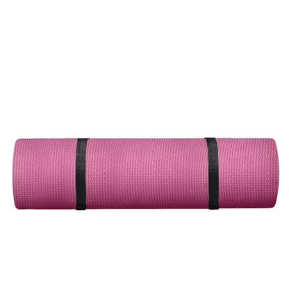 Non Slip Yoga Mat 1/5" Thick High Density Non Slip Anti-Tear Exercise Mat with Carrying Strap Hot Yoga Mat for Pilates, Workouts, Floor, Home Yoga, Stretching, Fitness, Gym - color: Pink