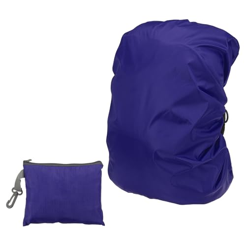 PATIKIL Waterproof Backpack Rain Cover, Oxford Cloth Backpack Cover Anti-Slip Cross Buckle Straps & Drawstring Bag for Hiking - color: Dark Blue, size: X-Small