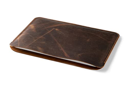Leather HP Laptop Sleeve, Handmade Slim Case for HP Envy 17" - color: Tobacco