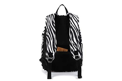 Kinmac Water Resistant Laptop Travel Outdoor Backpack with USB Charging Port for 13 inch 14 inch and 15.6 inch Laptop (Zebras) - color: Zebras