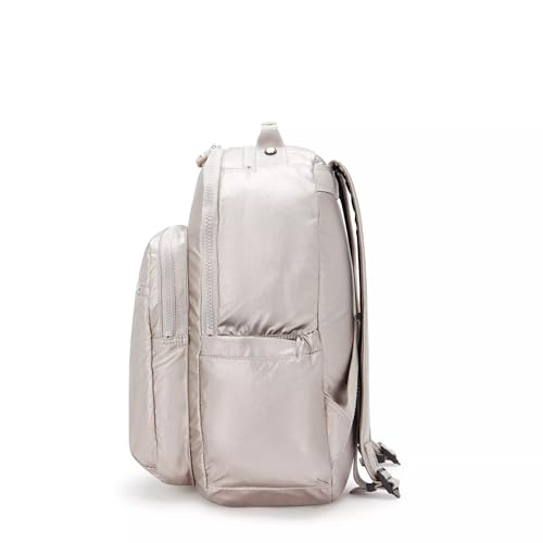 Kipling Women's Seoul 15" Laptop Backpack, Durable, Roomy with Padded Shoulder Straps, Built-In Protective Sleeve - color: Metallic Glow, size: 12.75''L x 17.25''H x 8''D