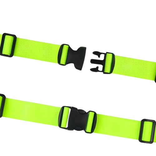 MAGARROW 1.5" Utility Luggage Straps with Buckle Adjustable, 4-Pack (Neon Green, 5.4 feet Long) - color: Neon Green, size: 1.5 in x 5.4 ft