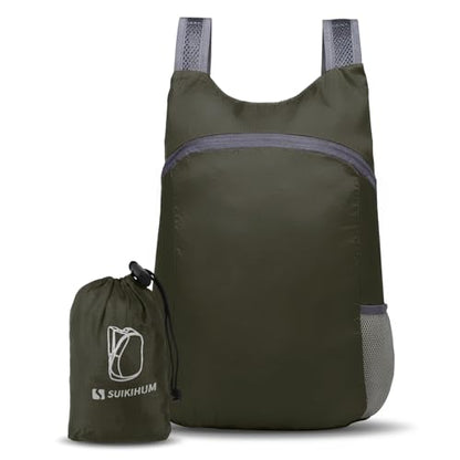 20L Hiking-Daypack Lightweight Foldable Travel Packable Backpack for Camping Cycling Outdoor,Dark Green - color: Dark Green