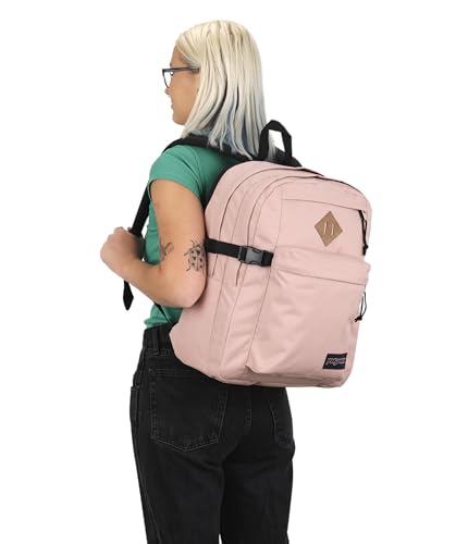 JanSport Main Campus Backpack - Travel or Work backpack w 15-Inch Laptop Sleeve and Dual Water Bottle Pockets, Misty Rose - color: Misty Rose