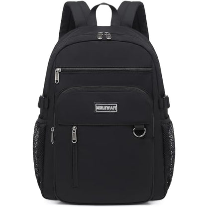 MIRLEWAIY Classical School Backpack Lightweight Bookbag Casual Daypack Travel Work Bag For Teenagers College Girls boys - color: Black