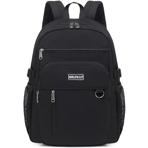MIRLEWAIY Classical School Backpack Lightweight Bookbag Casual Daypack Travel Work Bag For Teenagers College Girls boys - color: Black