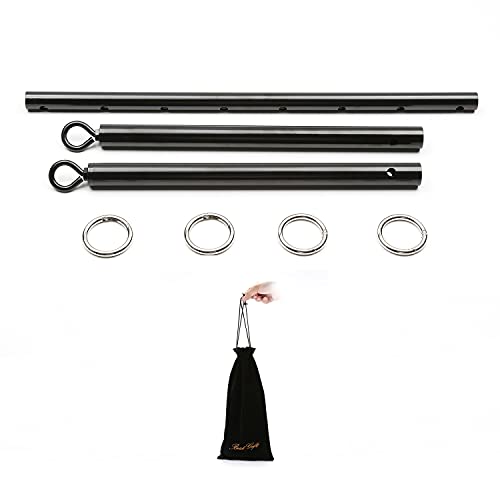 2026 Upgraded Heavy Duty Expandable Spreader Bar – Adjustable PU Straps for Pilates, Yoga - style: Black+Red