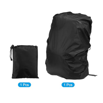 PATIKIL Waterproof Backpack Rain Cover with Anti-Slip Cross Buckle Straps & Drawstring Bag for Hiking Camping Traveling - color: Black, size: Small