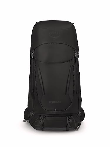 Osprey Kestrel 58L Men's Backpacking Backpack, Black, S/M
