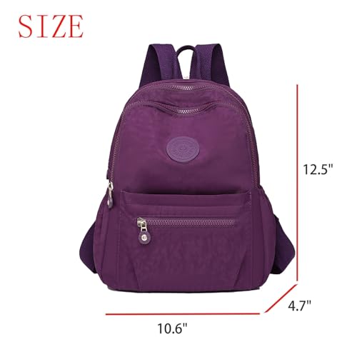 Simple Casual Solid Color Lightweight College Work Backpack Anti Theft Travel Backpack Daypack for Women (Purple) - color: Purple