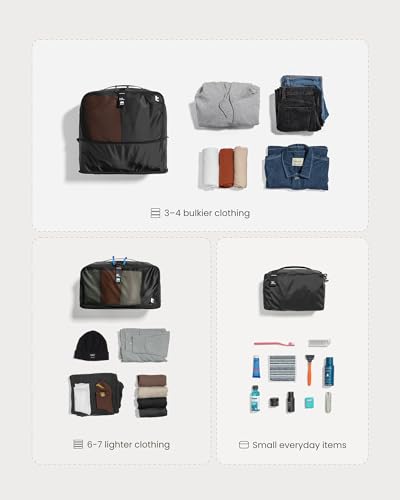 tomtoc 3 Set Packing Cubes for Travel Essentials, Odor-Resistant Compression Expandable Packing Cubes, Lightweight Travel Bag Pouch, Luggage Organizers Accessories for Backpack & Suitcase - size: Packing Cubes 3 Pack