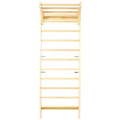Wall-Mounted Wooden Stall Bars for Home Gym - Swedish Ladder for Stretching, Strength Training & Yoga - Durable Multi-Functional Fitness Equipment - size: 31.5"W x 86.6"H