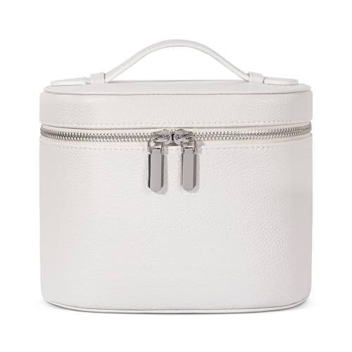 honitty Makeup Bag, Travel Make up Case with Compartments and Handle, Portable Cosmetic Organizer Bags,Toiletry Bag for Women - color: beige(7.6*5.5*6 in), size: M(7.6*5.5*6 in)