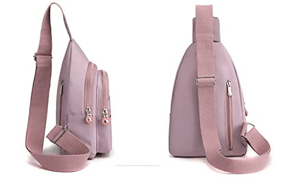 EVANCARY Small Sling Bag Crossbody Bags for Women Men, Sling Backpack Chest Daypack Cross Body Bag for Travel Outdoor - color: Pink Purple